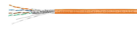 Витая пара экранированная кат.7а Cabeus SSTP-4P-Cat.7a-SOLID-IN-LSZH 4 пары оранжевая 305 метров