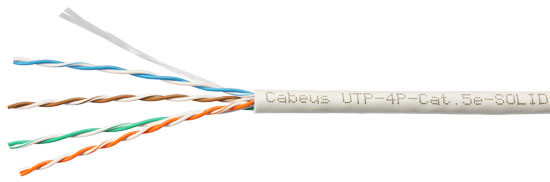 Кабель витая пара кат.5е Cabeus UTP-4P-Cat.5e-SOLID-LSZH-GY-LIGHT-100 4 пары серый 100 метров Кабель витая пара кат.5е Cabeus UTP-4P-Cat.5e-SOLID-LSZH-GY-LIGHT-100 4 пары серый 100 метров