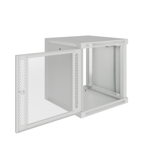 Шкаф телекоммуникационный настенный Prime 19" 18U 600x450x900 (ШxГxВ) дверь стекло серый (RAL 7035), SRW01-6045.18.02-GY