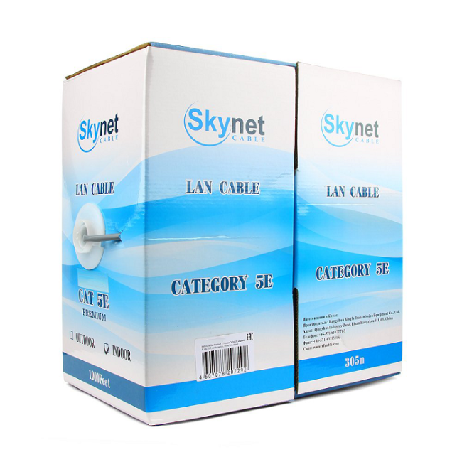 Кабель внутренний UTP 2PR 24AWG 2х2х0,51 CAT5e 305м Cu Indoor (PVC) Skynet Premium Кабель внутренний UTP 2PR 24AWG 2х2х0,51 CAT5e 305м Cu Indoor (PVC) Skynet Premium