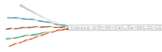 Витая пара кат.5е Cabeus UTP-4P-Cat.5e-SOLID-LSZH-WH-100 4 пары белая 100 метров Витая пара кат.5е Cabeus UTP-4P-Cat.5e-SOLID-LSZH-WH-100 4 пары белая 100 метров