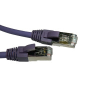 Патч-корд FTP4 cat.6a, 5.0м, литой коннектор, фиолетовый, LSZH, Netko CKC