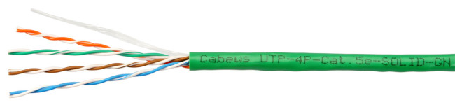 Витая пара кат.5е Cabeus UTP-4P-Cat.5e-SOLID-LSLTx-GN-100 4 пары зеленая 100 метров