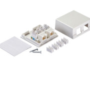 Розетка компьютерная внешняя 2хRJ45, неэкран, cat.5е, 110/Krone тип (Dual IDC), белая
