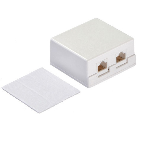 Розетка компьютерная внешняя 2хRJ45, неэкран, cat.5е, 110/Krone тип (Dual IDC), белая Розетка компьютерная внешняя 2хRJ45, неэкран, cat.5е, 110/Krone тип (Dual IDC), белая