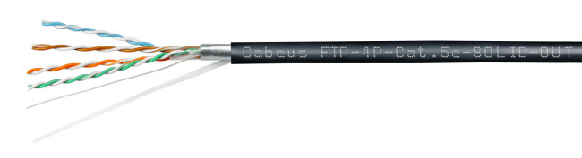 Витая пара кат.5е Cabeus FTP-4P-Cat.5e-SOLID-OUT-LSZH-UV-100 4 пары черная 100 метров Витая пара кат.5е Cabeus FTP-4P-Cat.5e-SOLID-OUT-LSZH-UV-100 4 пары черная 100 метров