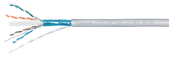 Витая пара кат. 6 Cabeus FTP-4P-Cat.6-SOLID-GY-100 4 пары серая 100 метров Витая пара кат. 6 Cabeus FTP-4P-Cat.6-SOLID-GY-100 4 пары серая 100 метров