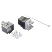 Модуль Keystone экранированный, RJ45, cat.6, 180°, под инструмент, металлик, для патч-панели
