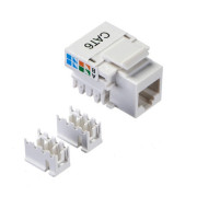 Модуль Keystone неэкранированный, RJ45, cat.6, 90°, 110/Krone тип, под инструмент, белый