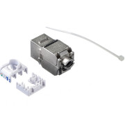 Модуль Keystone экранированный, RJ45, cat.5e, 180°, 110/Krone тип, без инструмента, KE, металлик, NETKO Expert CKC
