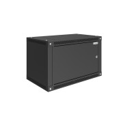 Шкаф телекоммуникационный настенный Lite 19" 6U 600x450x370 (ШxГxВ) дверь металл черный (RAL 9005), SRW03-6045.06.01-BK