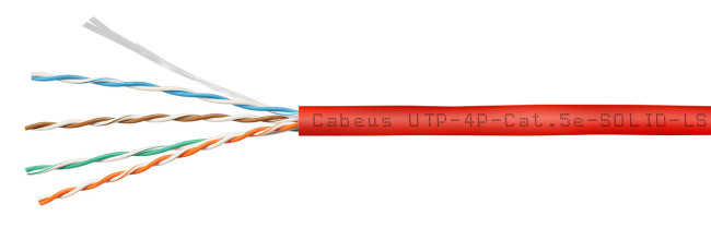 Витая пара кат.5e Cabeus UTP-4P-Cat.5e-SOLID-LSZH-RD 4 пары красная 305 метров Витая пара кат.5e Cabeus UTP-4P-Cat.5e-SOLID-LSZH-RD 4 пары красная 305 метров