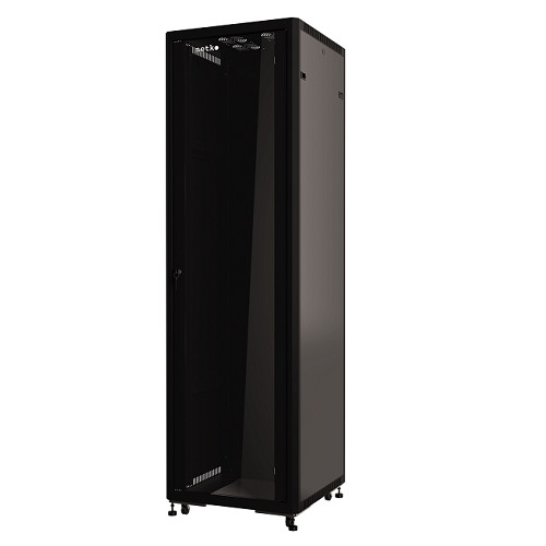 Шкаф напольный 19" Netko 42U серия Optima (600х600х2022), передняя дверь стекло, черный, разобранный (упакован в 2 коробки) Шкаф напольный 19" Netko 42U серия Optima (600х600х2022), передняя дверь стекло, черный, разобранный (упакован в 2 коробки)